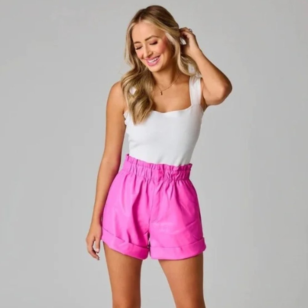 Buddy Love Peyton Paperbag Shorts Leather - M - Picture 3 of 5